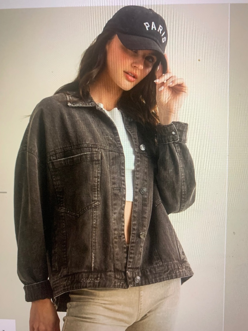 Womens Denim Jacket 100% Cotton, Brown oversized Mustard Seed Brand  Medium